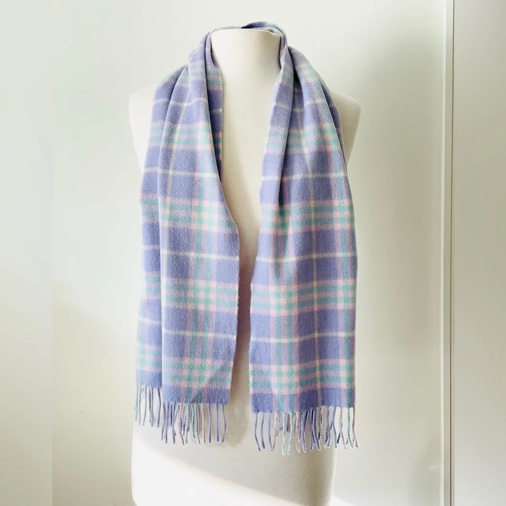 BURBERRY LONDON PLAID 100% CASHMERE SCARF NEW - Picture 7 of 13
